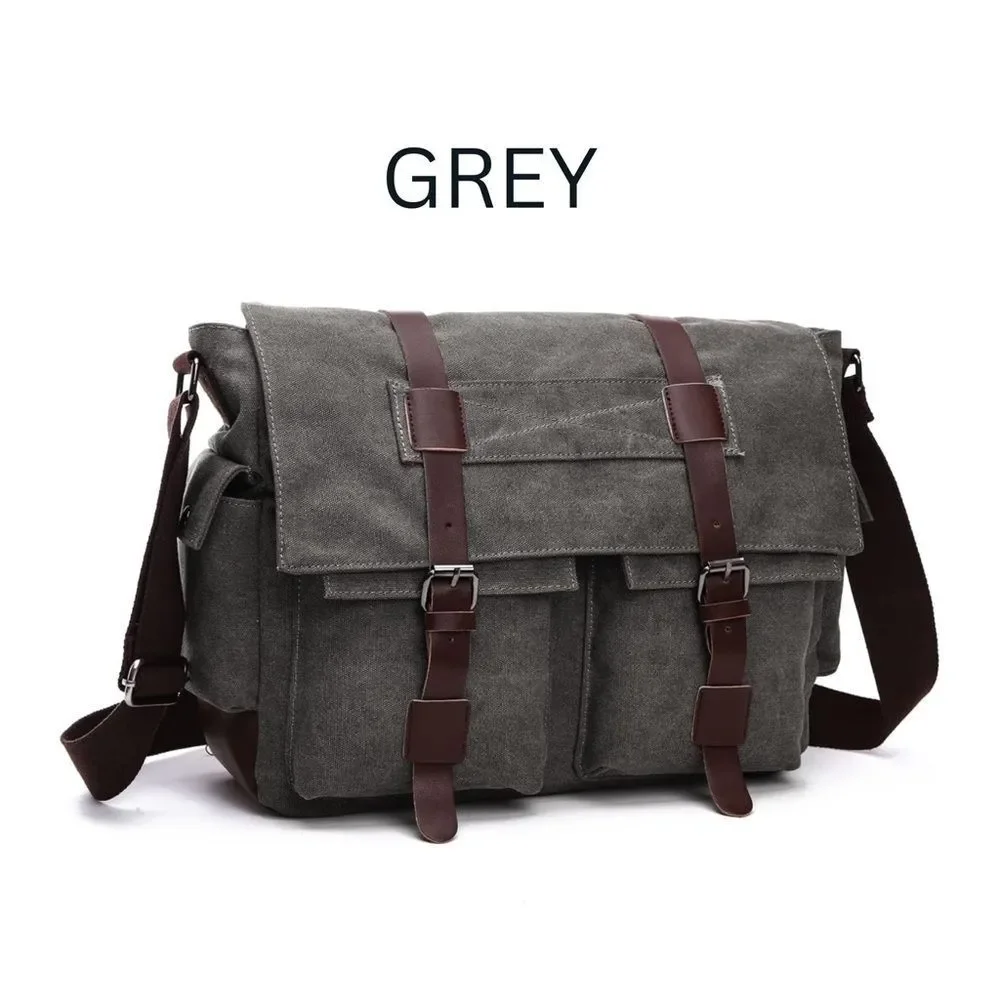 New Leather / Canvas Laptop Computer Bag Briefcase